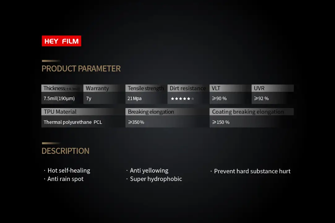 thermal polyurethane paint protection film for harsh climates