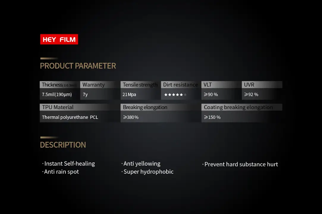 clear paint protection film for black cars