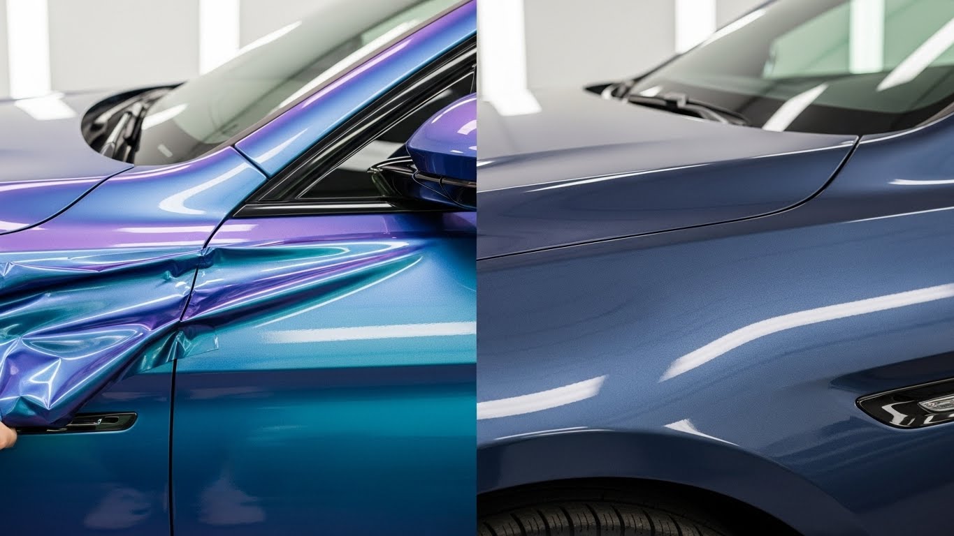 Envoltura de vinilo vs. Pintura de coches